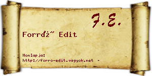 Forró Edit névjegykártya
