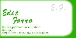 edit forro business card